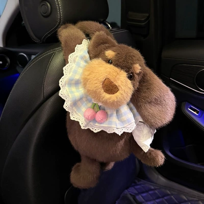 Box, Car Interior Decoration, Car tissue box/set - yellow-mouth-eyebrow-puppy-tissue-paper-light-blue-saliva-tissue