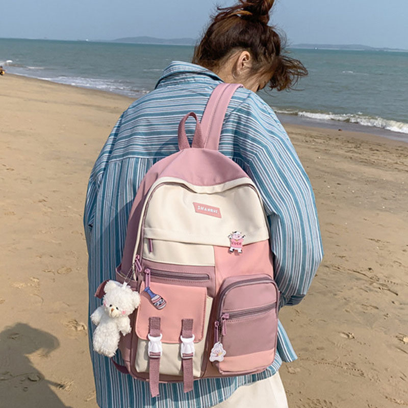 カバンの卸売りの新型の大容量は色にぶつかってシンプルな少女のリュックサックの韓国版のins潮学院の風の学生のリュックサックです。|undefined