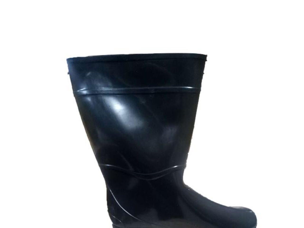 安斯盾中筒水靴 黑色食品短靴 中筒短筒高帮雨鞋 筒高33CM