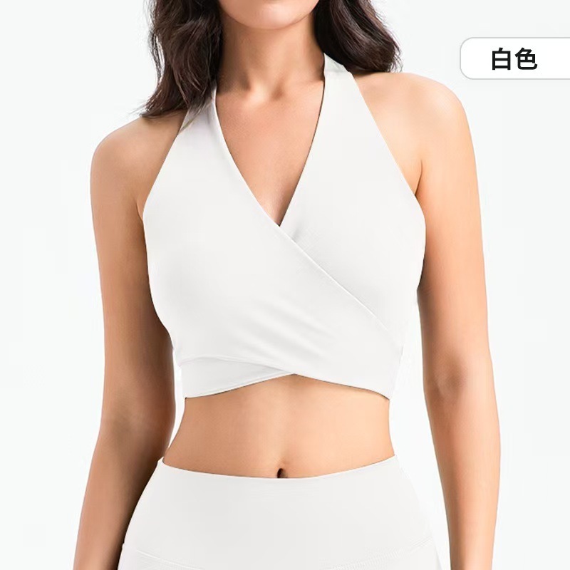 美国ALO运动美背yoga背心女带胸垫运动内衣交叉绑带瑜伽服健身|undefined