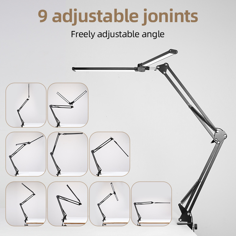 台灯夹子灯led桌面学生宿舍学习灯电脑照明可调光书桌国AA护眼