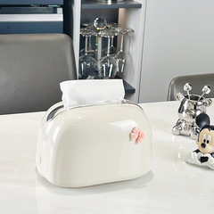 2023 New Cream Style Luxurious High-End Aesthetic Living Room Bedroom Desktop Tissue Box Spring Tissue Holder