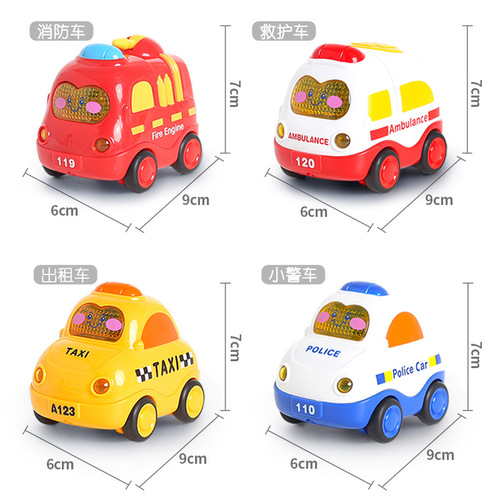 Infant baby toy car boy children sound and light inertia car pull-back car police car fire truck engineering vehicle