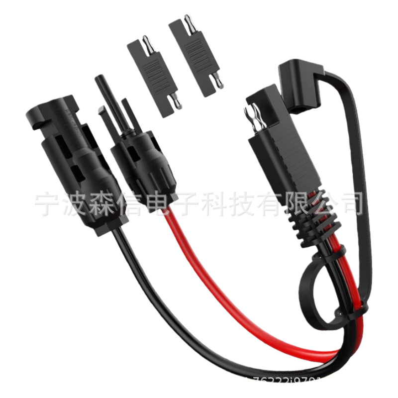 10AWG SAE公母太阳能电池板连接器延长线带SAE极性反转适配器
