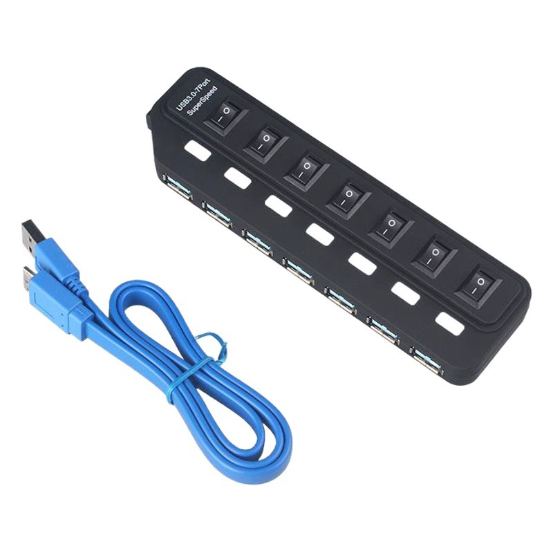 USB3.0HUB 7-портовый концентратор USB 3.0HUBUSB подходит для высокоскоростной передачи данных с ноутбуков и настольных компьютеров.