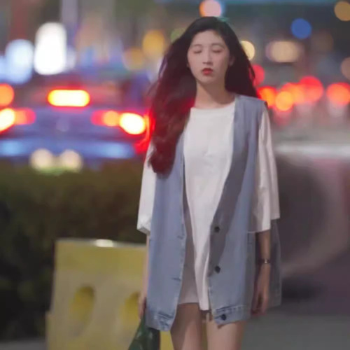 Korean-style loose-fitting versatile vest for women, autumn/winter 2025, thin denim waistcoat, mid-length casual fashion
