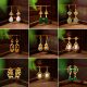 Ayeryuan New Chinese Ancient Method Color Preservation Gold Plated High Sense Niche Gourd Fulu Imitation Jade Ancient Style Earrings