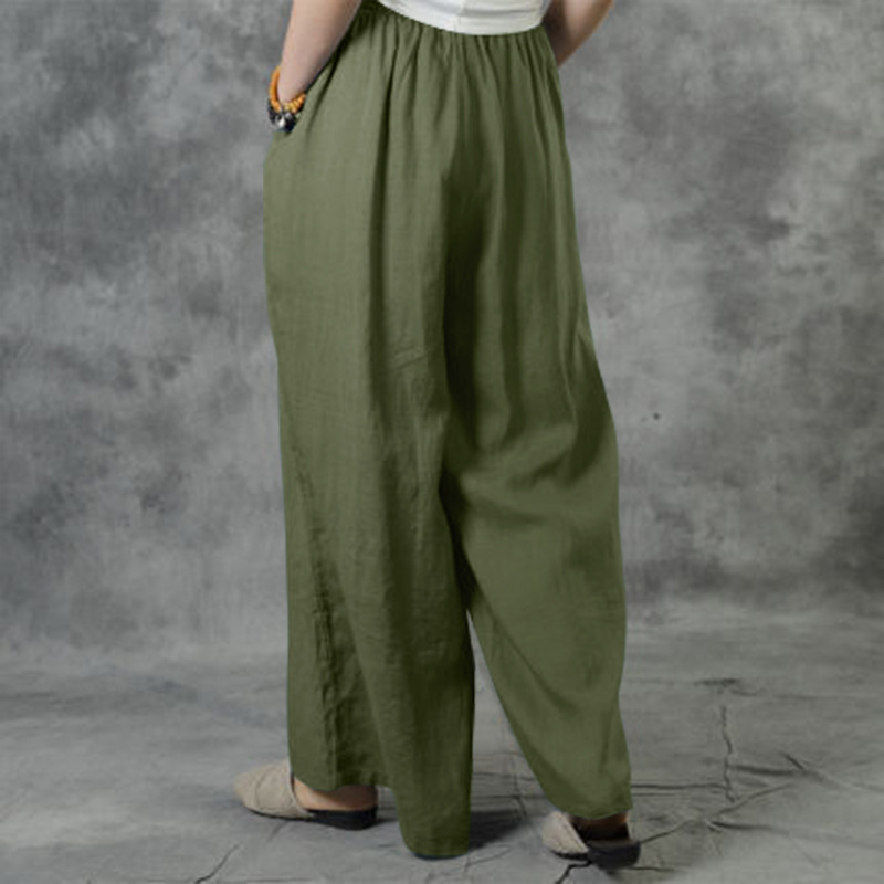 Plus Size High Waist Long Pants For Women Clothing Summer Solid Casual Wide Leg Trousers Fashion Korean Female Clothing_ecoleips.com