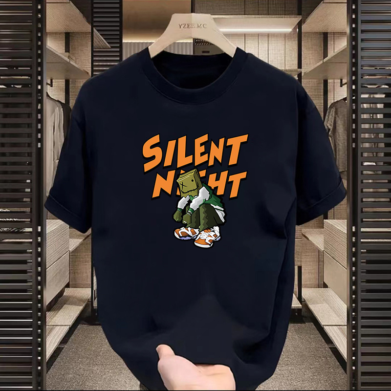 Factory wholesale summer trend cartoon English letter printing five sleeve top loose round neck Joker T-shirt