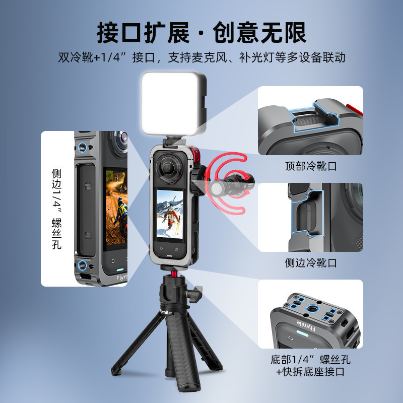 Flymile适用影石Insta360 X5兔笼保护边框全景运动相机防护壳配件|undefined
