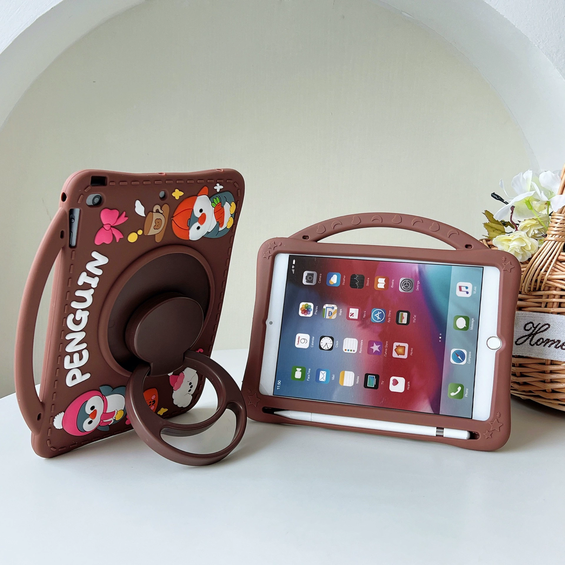 Силиконовый защитный чехол для планшета Samsung Tab A9 и Redmi Pad SE 11, милые 3D дизайны, отделение для стилуса