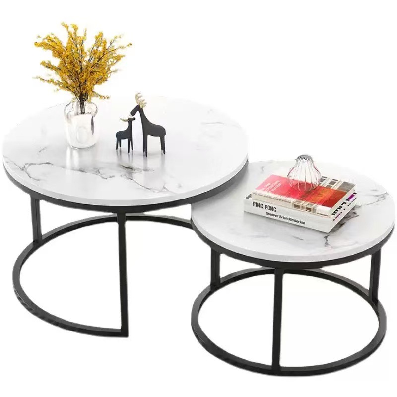Mesa de té moderna y simple, mesa de té de lujo ligera en línea, mesa redonda, dormitorio, sala de estar, mesas caseras.