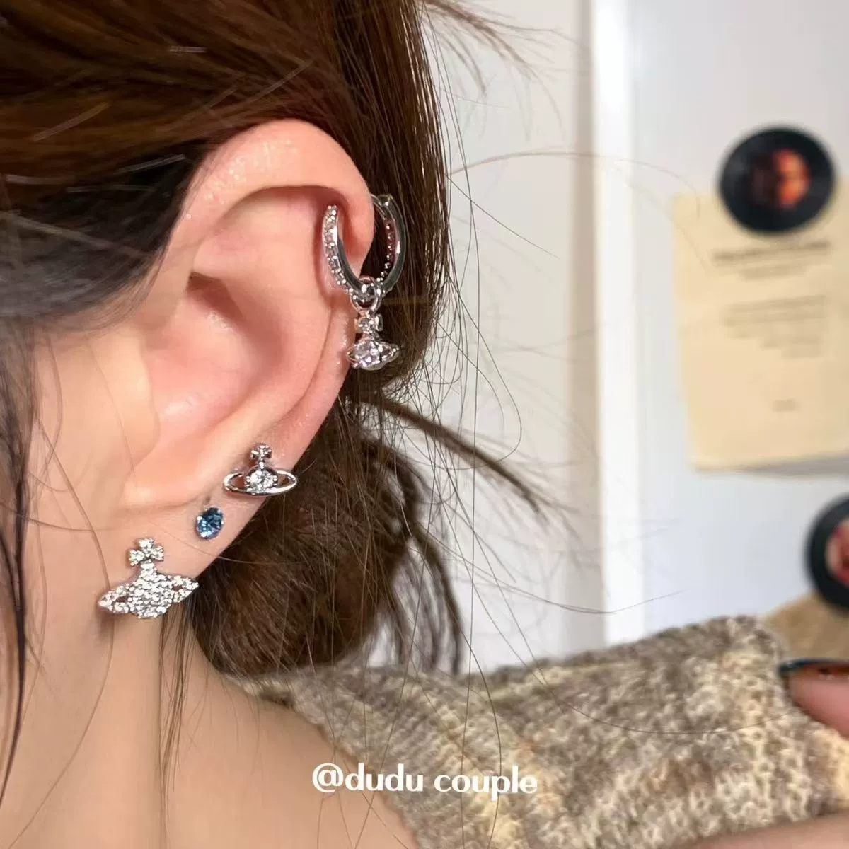 Титановая Cochlea ушные серьги, 5 планетарных и звёздных дизайна, лёгкий гипоаллергенный 0.002 кг