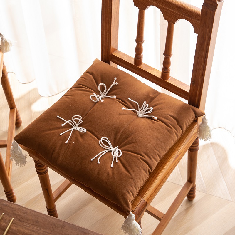 椅子垫子中古坐垫家用客厅榻榻米加厚方形蝴蝶结防滑坐垫屁股垫