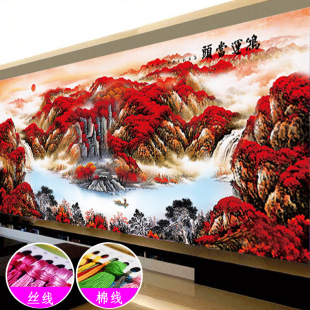 Mona Lisa Cross Stitch 2021 New Living Room Lucky Head Large Landscape Landscape Painting Water Makes Money Line Embroidery