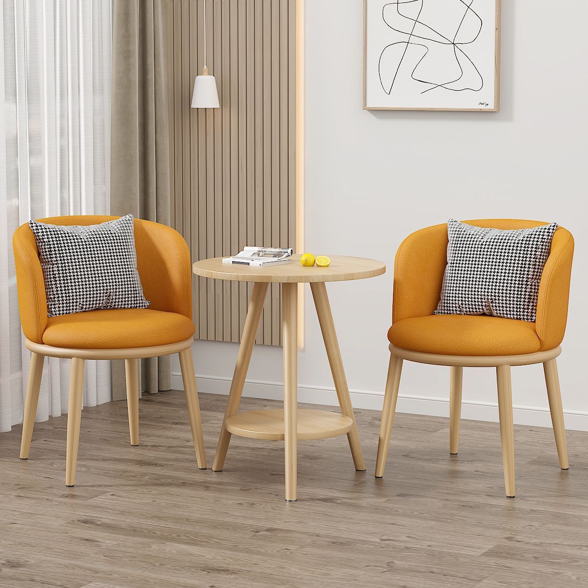 Mesa y silla de ocio balcón sala de estar de lujo ligera mesa y silla combinación de hotel de alojamiento residencial negociación en línea mesa y silla set de tres piezas