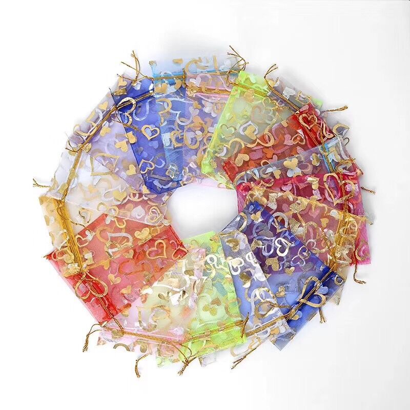 Mesh bag gilding silver love heart heart rose gauze bag jewelry bag girdle snow gauze bag organza bag Mesh bag gilding silver love heart heart rose gauze bag jewelry bag girdle snow gauze bag organza bag