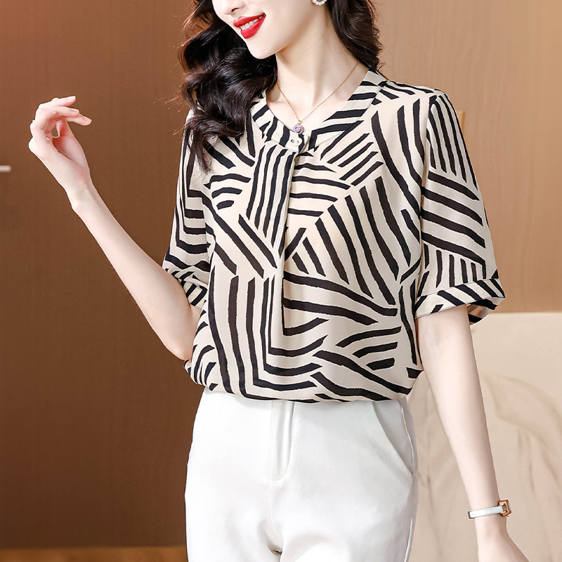 French fashionable large-size chiffon shirt for women cross-border…