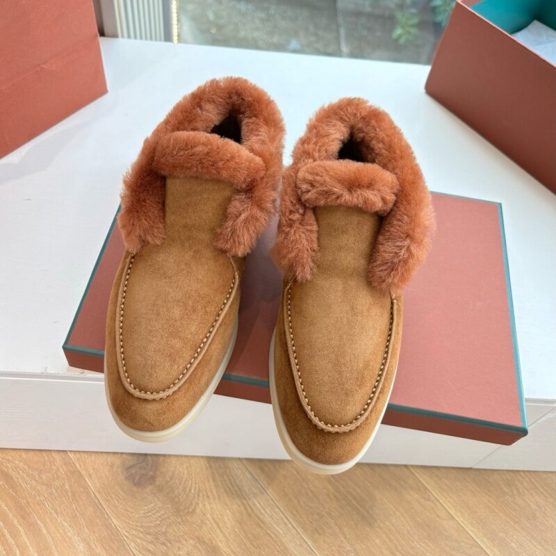 2026 New Fashion Snow Boots for Women, Thick-Soled Height-Increasing Short Boots, Winter Fleece-Lined Warm Cotton Shoes, Loafers