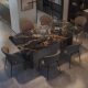 Dining Table Light Luxury High-end Marble Household Modern Simple Living Room Dining Table and Chair Combination Dining Room Dining Long Table