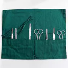 医院手术牙医美容墨绿纯棉单层双层治疗巾系带