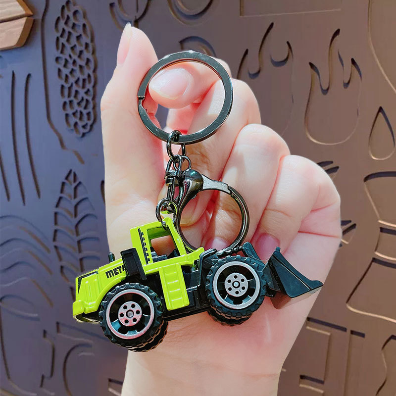 クリエイティブミニ合金エンジニアリング車両キーホルダーペンダント漫画おもちゃプルバック車スクールバッグキーチェーンペンダントギフト|undefined