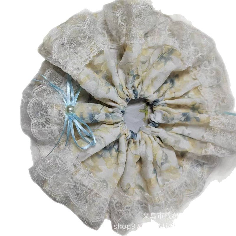 法式温柔~超大大肠发圈双层摆裙蕾丝芭蕾~原创仙气~百搭头绳发圈|undefined