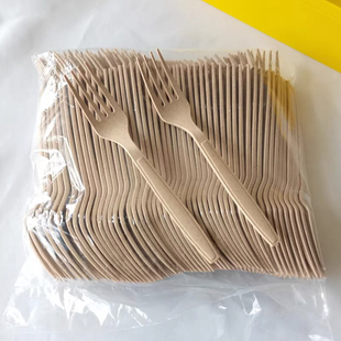 ♡ Thickened Biodegradable Disposable Fork Kraft Paper Individually Packaged Steak Pasta Light Fruit Salad