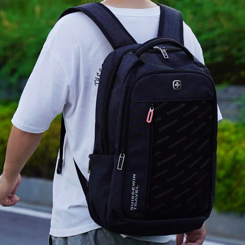 SUISSEWIN Swiss Army Knife multi-compartment large-capacity waterproof and wear-resistant unisex backpack for business trips and travel