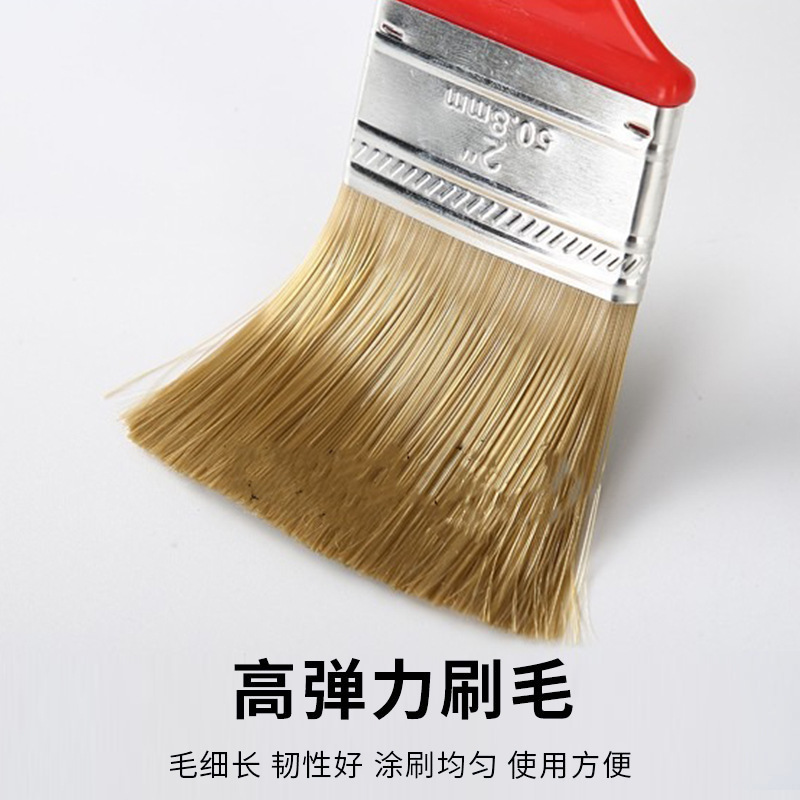 Pincel pequeño, pincel de cerdas pequeñas con mango de plástico, herramientas de pintura y decoración al por mayor, pincel de pintura ultrafino de 0.5 pulgadas y 1 pulgada con cerdas gruesas