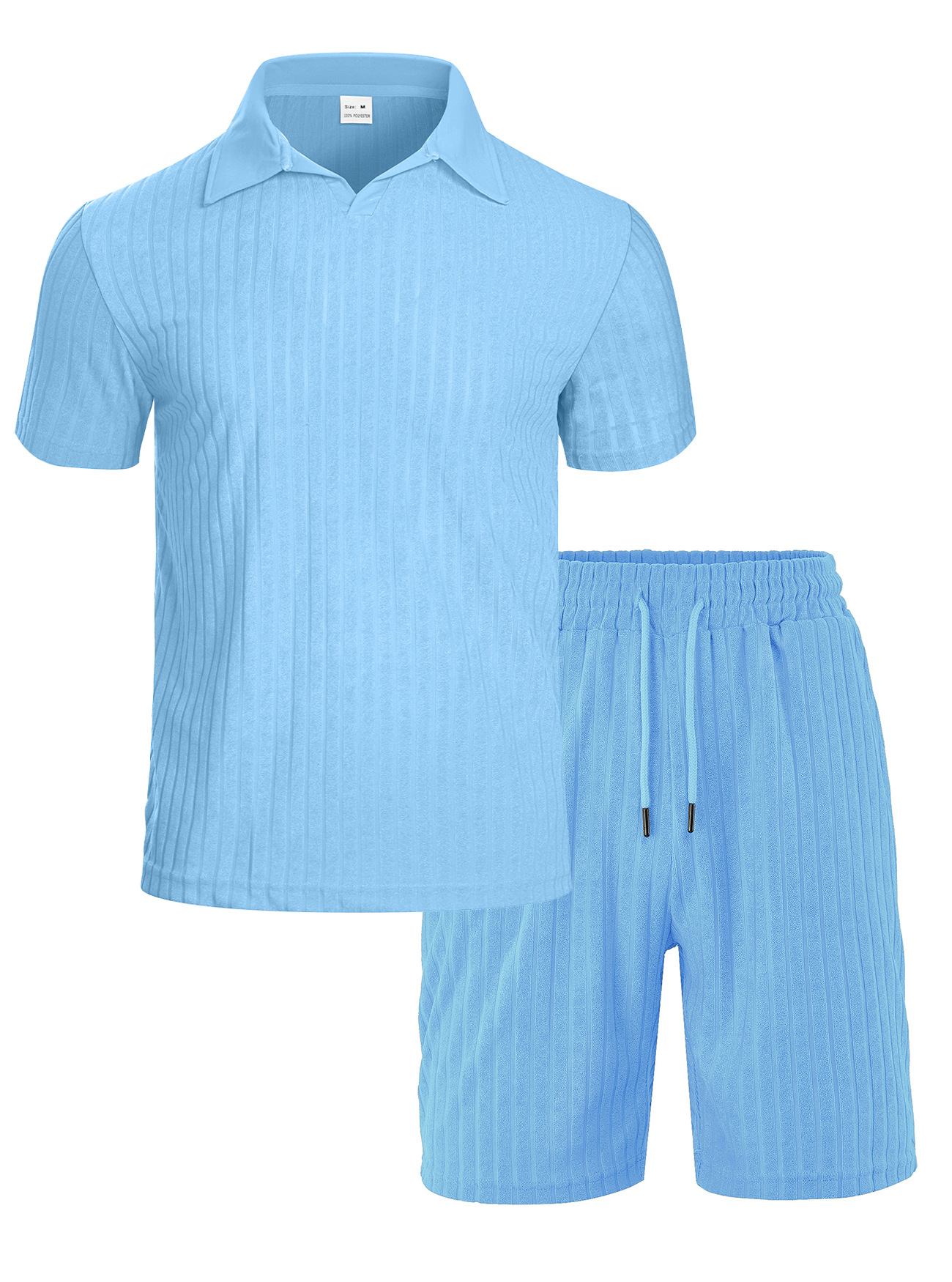 25 pantalones cortos de manga corta con textura europea y americana transfronteriza para hombres, deportes de ocio de verano, estilo de dinero viejo, camisa POLO de solapa