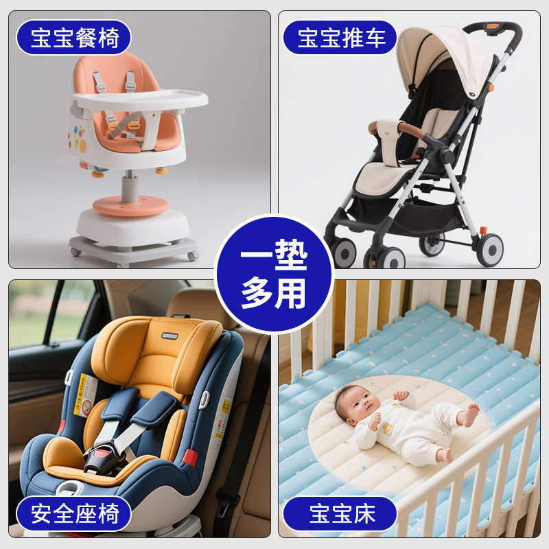 チャイルドシートクッション、バスケット、ベビーカーヘッドレスト、オールシーズン対応のユニバーサルウエストサポートとヘッドサポート固定クッション|undefined