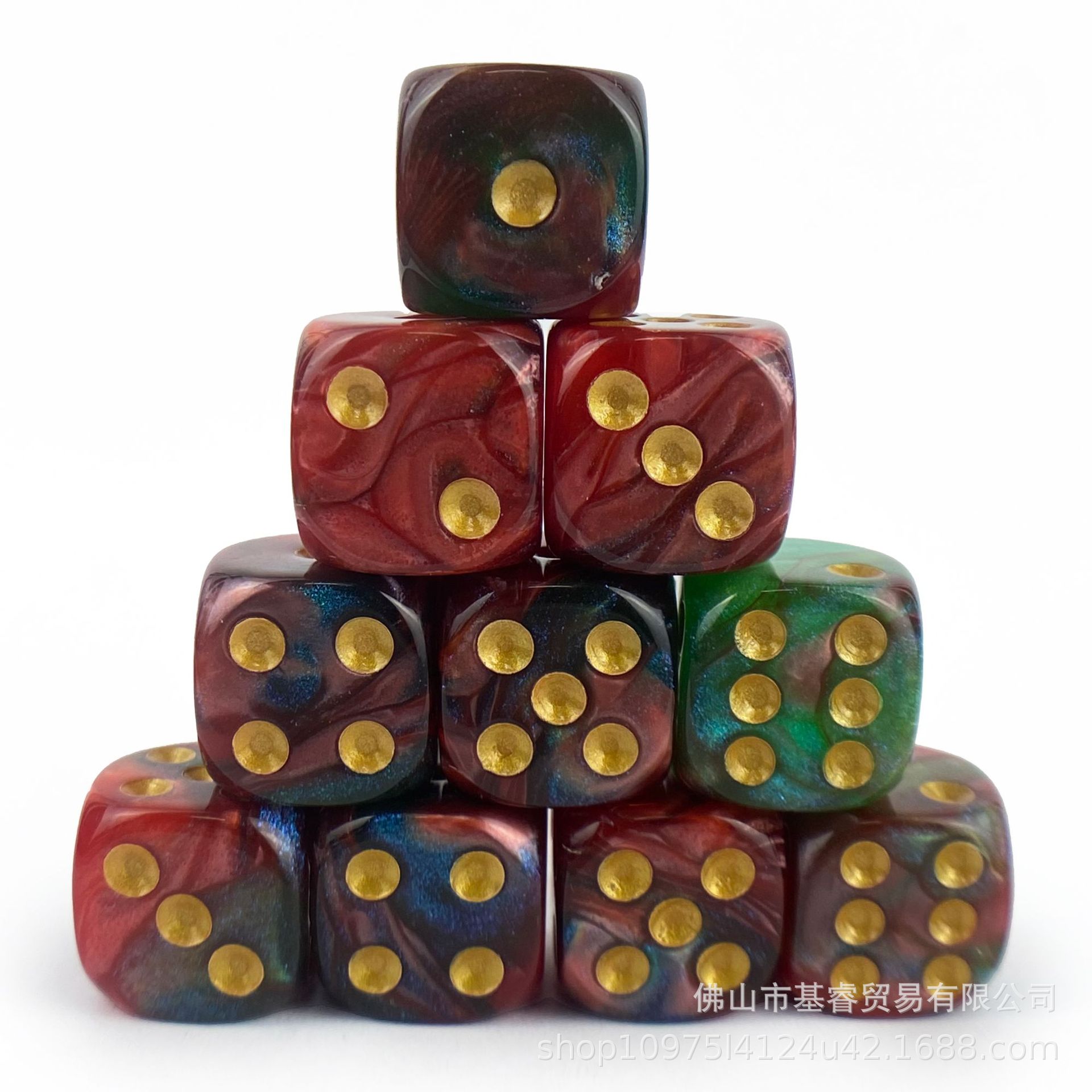 Barra de dados acrílicos de dos colores de camaleón colorido transfronterizo de alta gama KTV entretenimiento dados de dados 16mm esquinas redondeadas