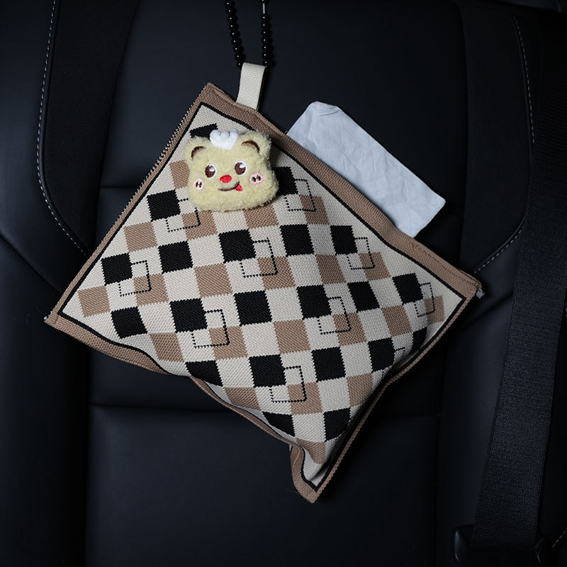 Car tissue box/set – Biqi Bixing Holder - orange-white-spots-yellow-bear