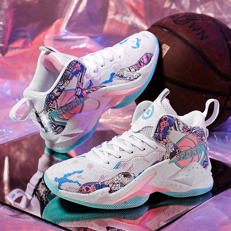 Cross-Border High-Top Basketball Shoes for Men, Leather and Mesh, Children's Shoes for Primary and Secondary School Students, Cement Floor Indoor and Outdoor Sports Running Shoes Cross-Border High-Top Basketball Shoes for Men, Leather and Mesh, Children's Shoes for Primary and Secondary School Students, Cement Floor Indoor and Outdoor Sports Running Shoes