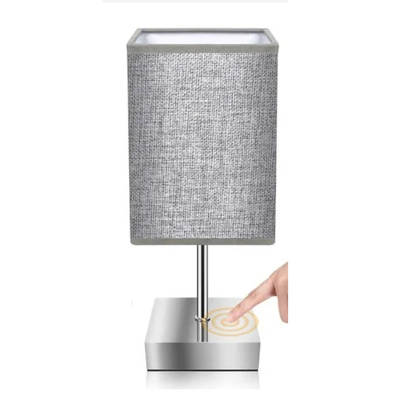 Touch three-gear dimming three-color dimming linen table lamp European rules British rules living room study bedroom bedside table nightlight