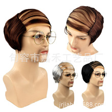 秃顶短假发老爷爷装扮头饰搞怪发型地中海头套万圣节老头子发型