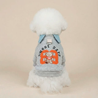 PETCIRCLE宠物春秋小型犬幼犬狗猫舒适假两件小熊学院风卫衣