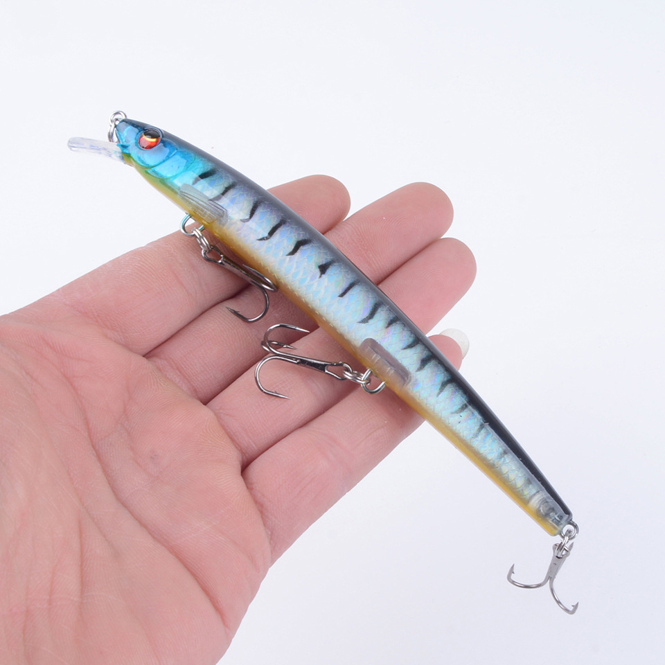 2 Pcs Sinking Minnow Fishing Lures Hard Baits Fresh Water Bass Swimbait Tackle Gear