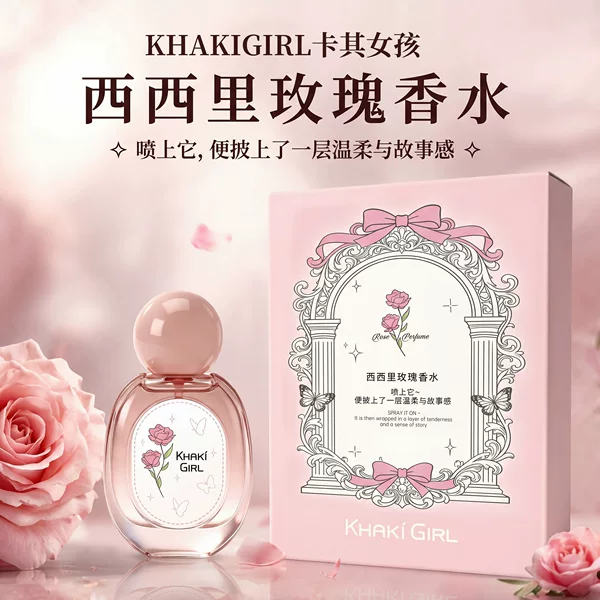 Khaki Girl Sicilian Rose Perfume Gift Set Long-Lasting Light Fragrance Women's Niche Perfume Wholesale and Dropshipping