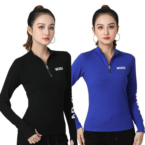 New square dance clothing, sports casual dance wear, long-sleeved top, running fitness casual dress, women's T-shirt.