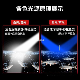 Volson Night Fishing Light Laser Cannon Fishing Blue Light Purple Light Super Bright Strong Light Fish Lamp Wild Fishing High Power Fishing Light Wholesale