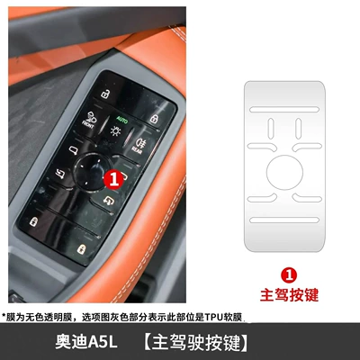 Suitable for Faw/Saic A5L Modified Door Control Panel Interior Protective Film Car Interior Gear Film Supplies (Car interior film) - main-driver-button