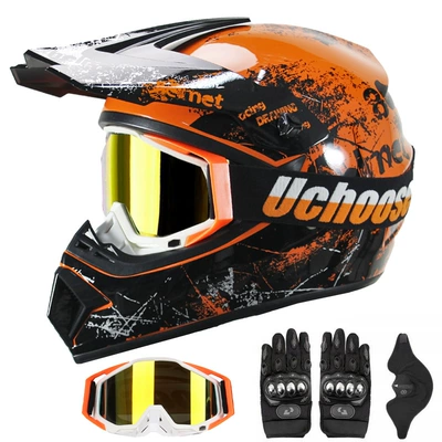 Youth cycling helmet, off-road helmet, suitable for motorcycles, mountain bikes, bicycles, and go-karts (Motorcycle Safety Supplies) - orange-80-s