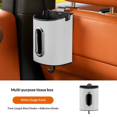 Storage Seat Storage Box, Car tissue box/set - unbranded-ideal-white-seat-back-multifunctional-tissue-box-single-pack