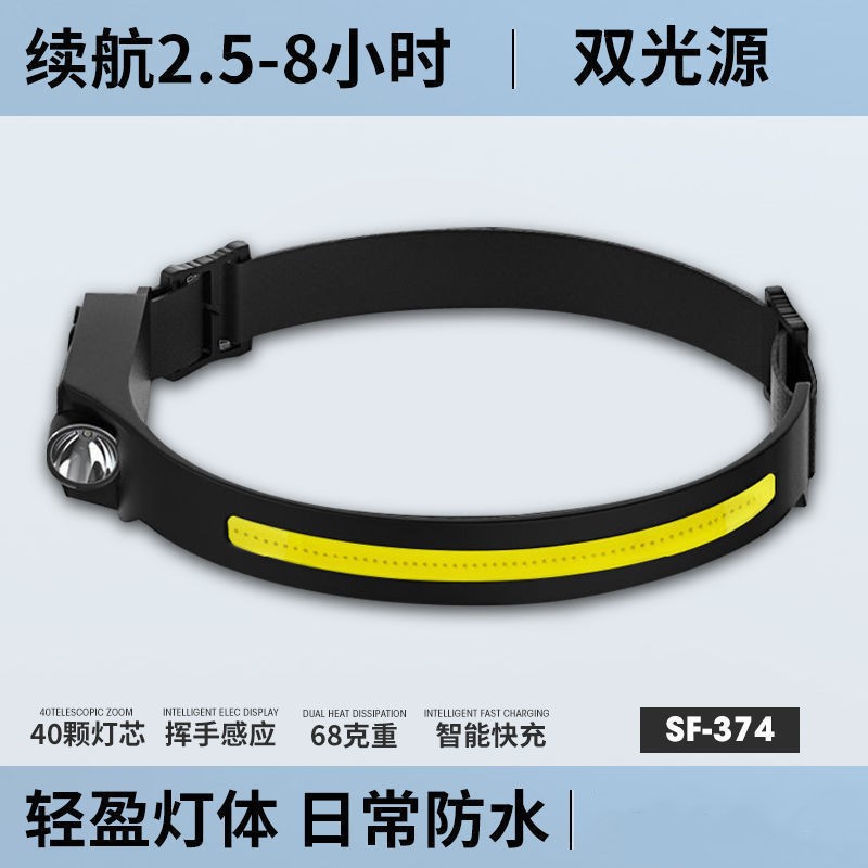 Tianhuo Headlamp High-Intensity Rechargeable Ultra-Bright Headband Sensor Fishing Dedicated Night Fishing Hat Clip Light LED Bait Light