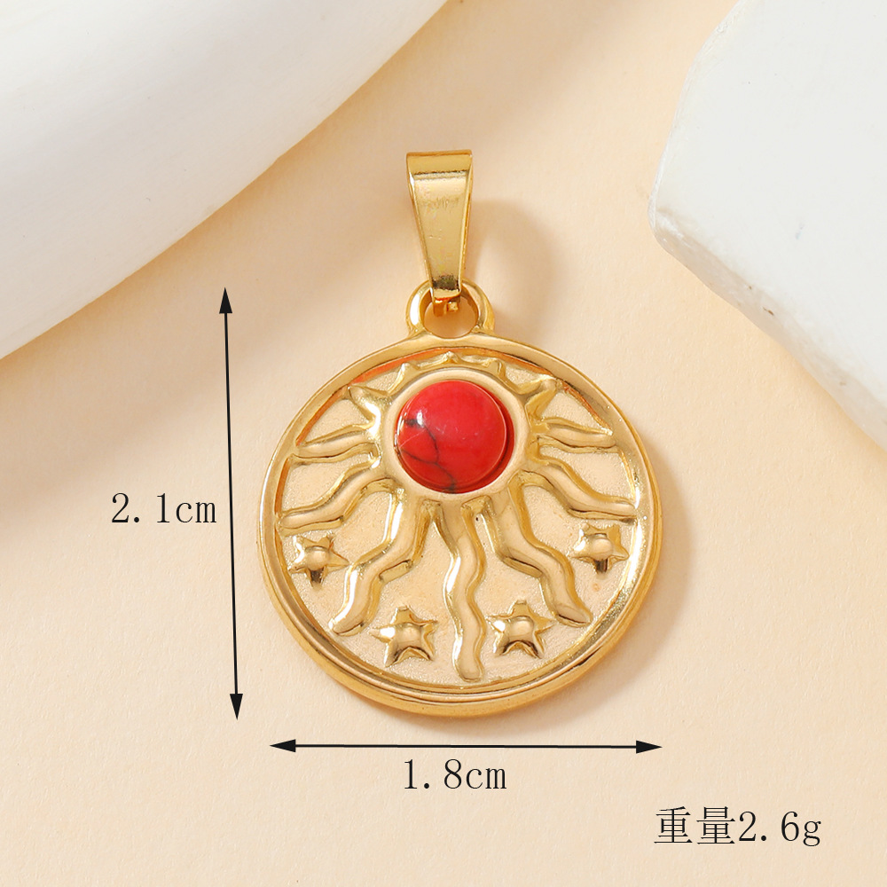 Colgante único pulsera de fundición de acero inoxidable transfronterizo accesorios de collar color salvaje estrella turquesa amor colgante de bricolaje