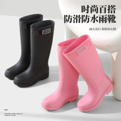 休闲百搭雨鞋女式高筒水靴赶海露营防水防滑雨靴日系通勤胶鞋外贸