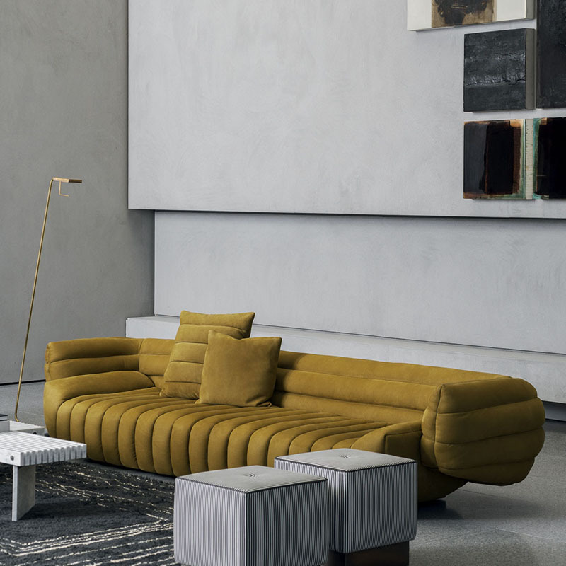 BAXTER意式極簡創意沙發現代北歐異形美容院商場香蕉船磨砂絨沙發