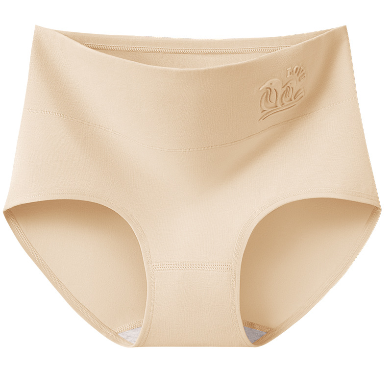 Bragas de cintura media y alta entrepierna de algodón puro 10A entrepierna antibacteriana entrepierna larga pantalones cortos de triángulo de cadera de gran tamaño bragas de mujer en relieve